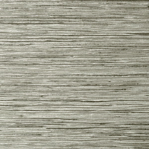 Thibaut Jindo Grass Behang T75120 - Charcoal on Metallic Silver