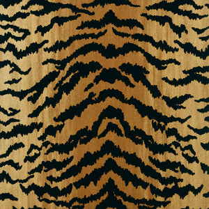 Thibaut Tiger Flock Behang T83062 - Camel and Black