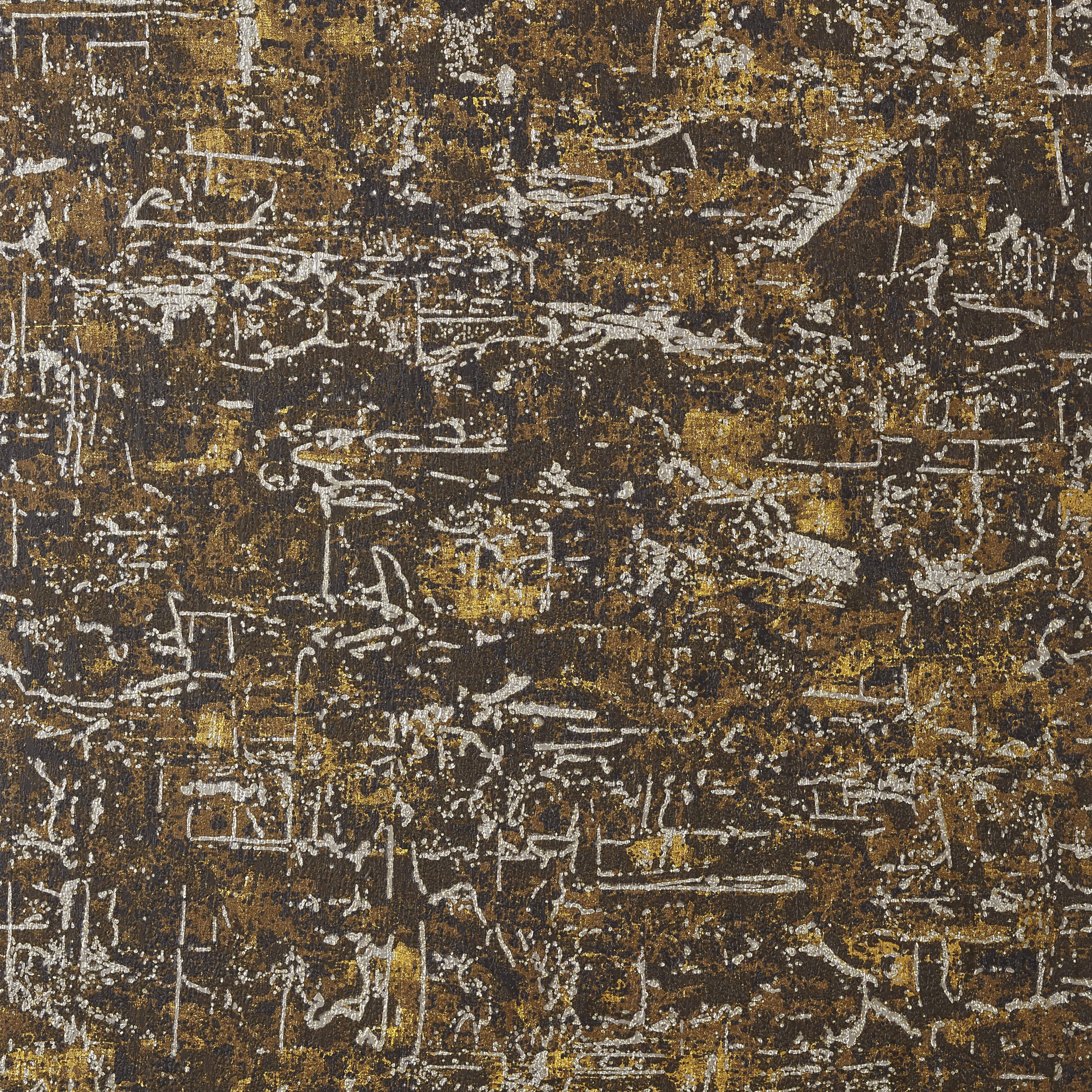 Thibaut Universe Texture Behang T83070 - Metallic on Dark Brown