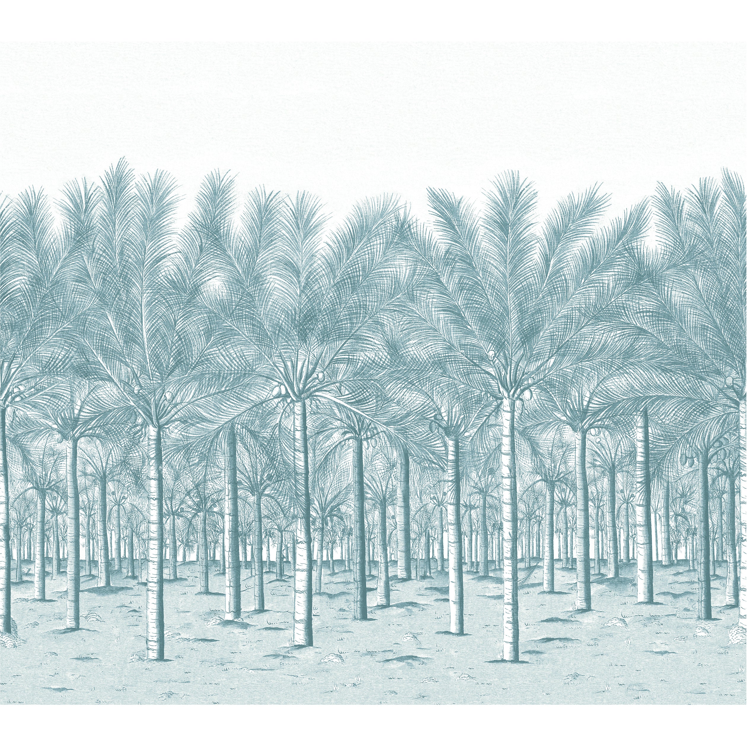 Thibaut Palm Grove Mural Behang TM13949 - Spa Blue