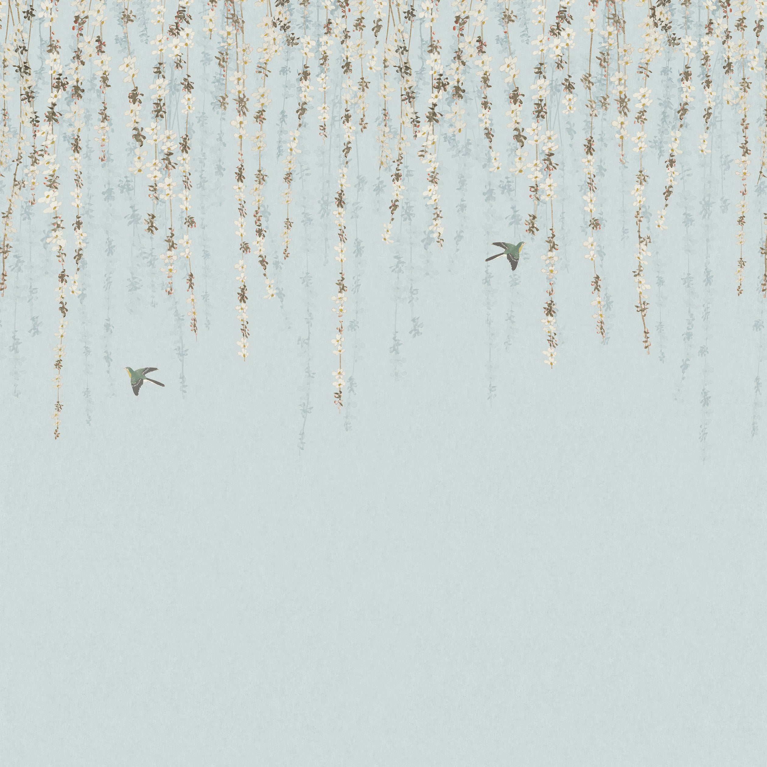 Thibaut Blossom Mural Behang TM24453 - Blue