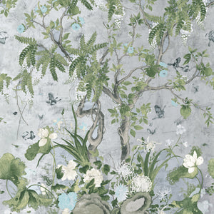 Thibaut Wild Wisteria Mural Behang TM42053 - Metallic Silver