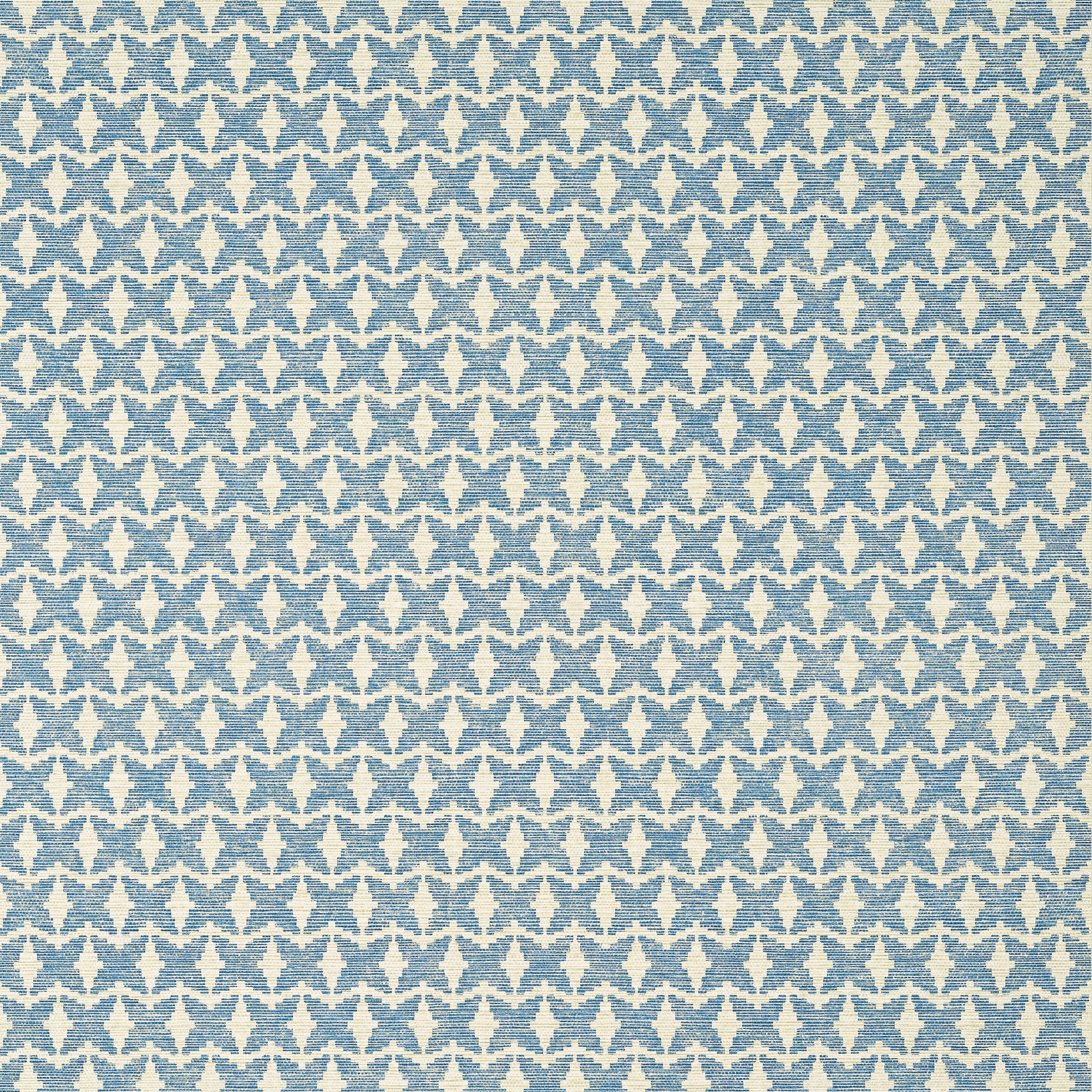 Thibaut Zion Wide Width Behang TWW10912 - Blue and White