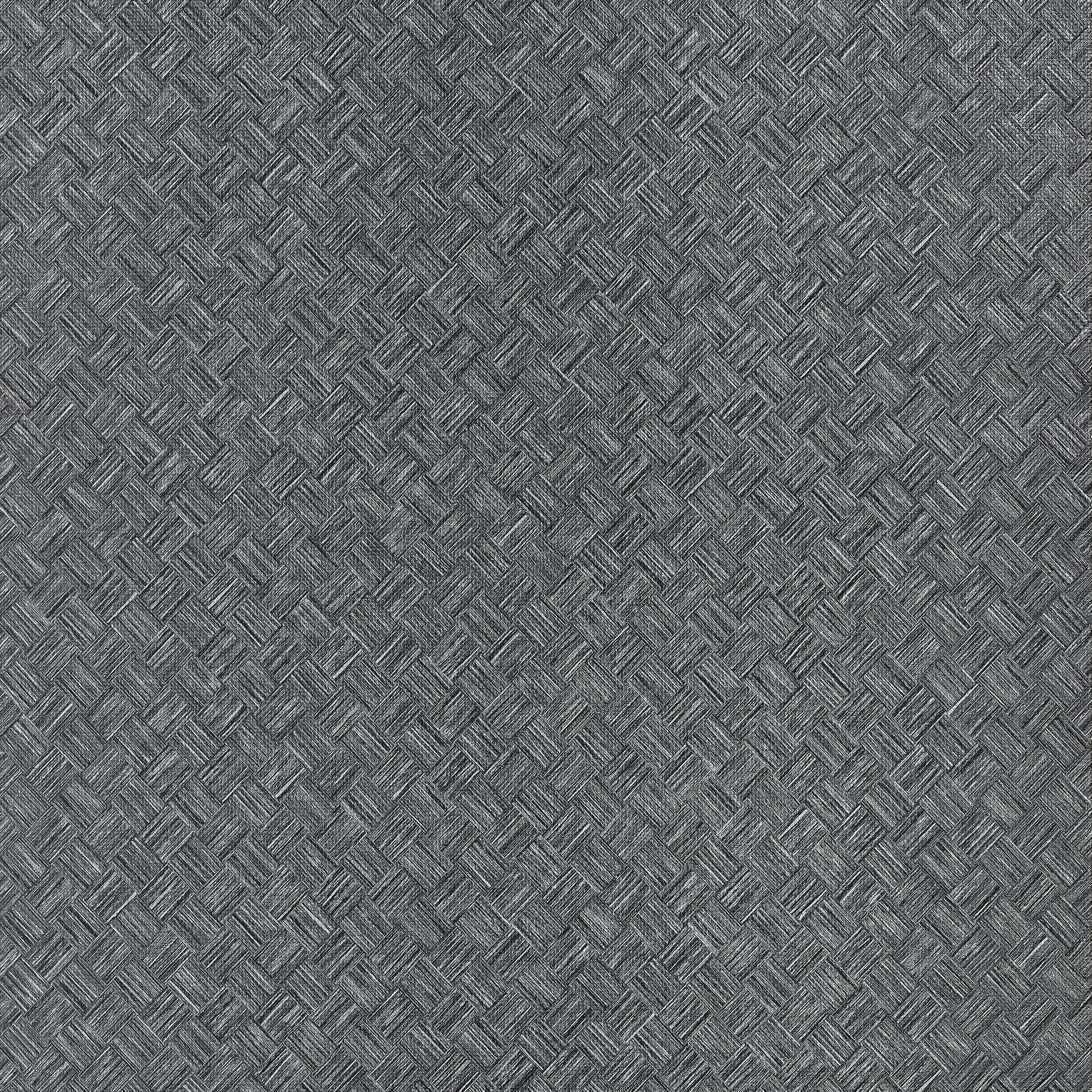Thibaut Saddle Weave Wide Width Behang TWW34065 - Black and Silver