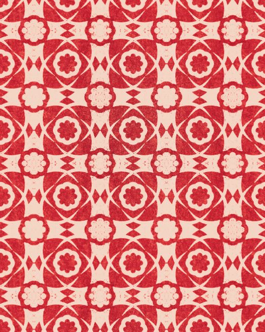 Mind The Gap Aegean Tiles Red Behang
