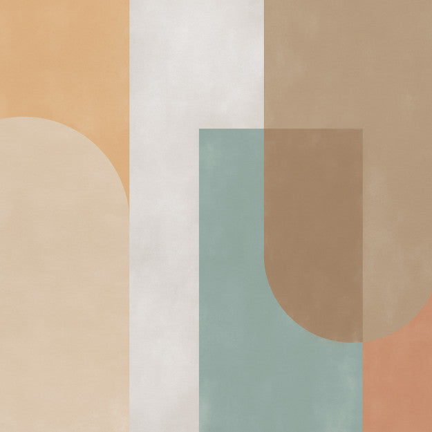 Les Dominotiers Arches Sand Yellow & Multicoloured Behang DOM 702