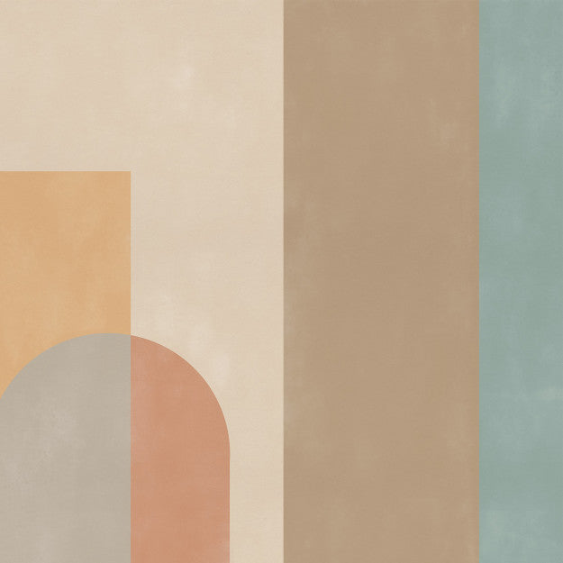 Les Dominotiers Arches Sand Yellow & Multicoloured Behang DOM 702