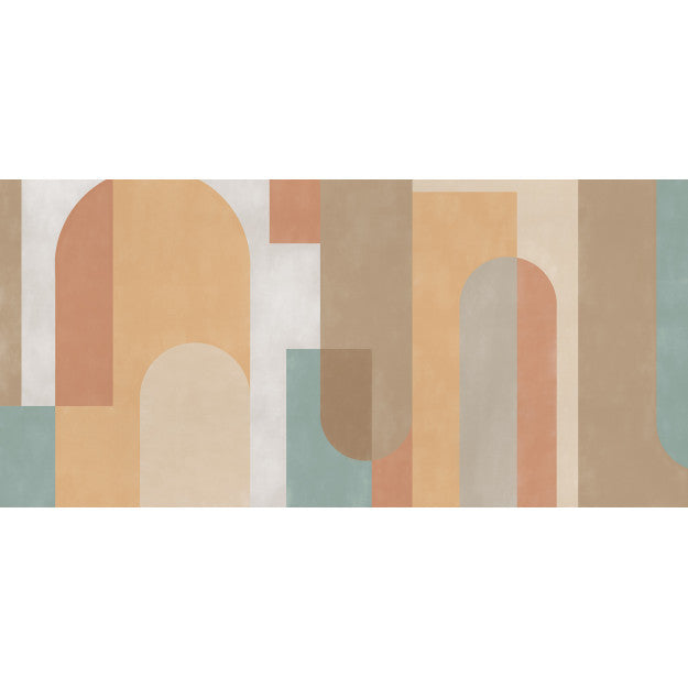 Les Dominotiers Arches Sand Yellow & Multicoloured Behang DOM 702