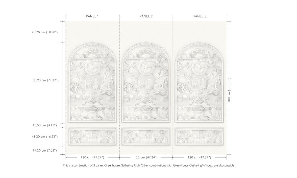 ARTE Moooi Wallcovering Green House Greenhouse Gathering Arch | Architectural White MO5055 - LAB COLOUR THE WORLD