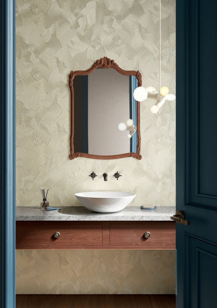 ARTE Moooi Wallcovering Green House Techno Bee Embroidered | Ivory MO5040 - LAB COLOUR THE WORLD