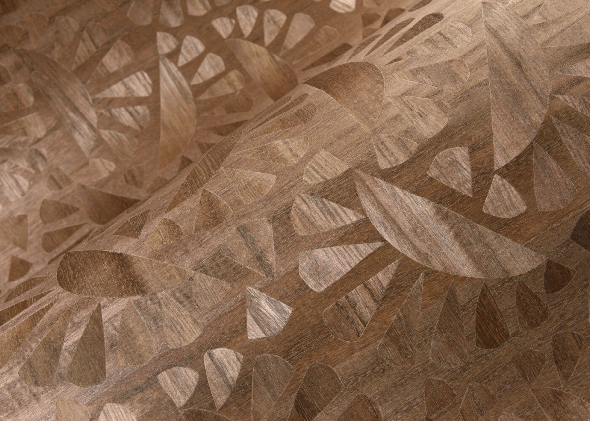 ARTE Moooi Wallcovering Green House Woodblock Beetle Flora | Walnut MO5061 - LAB COLOUR THE WORLD
