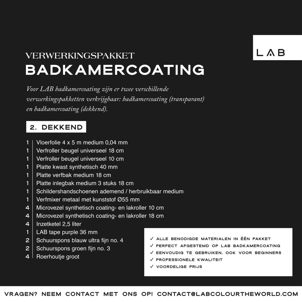 badkamercoating verwerkingspakket - LAB COLOUR THE WORLD