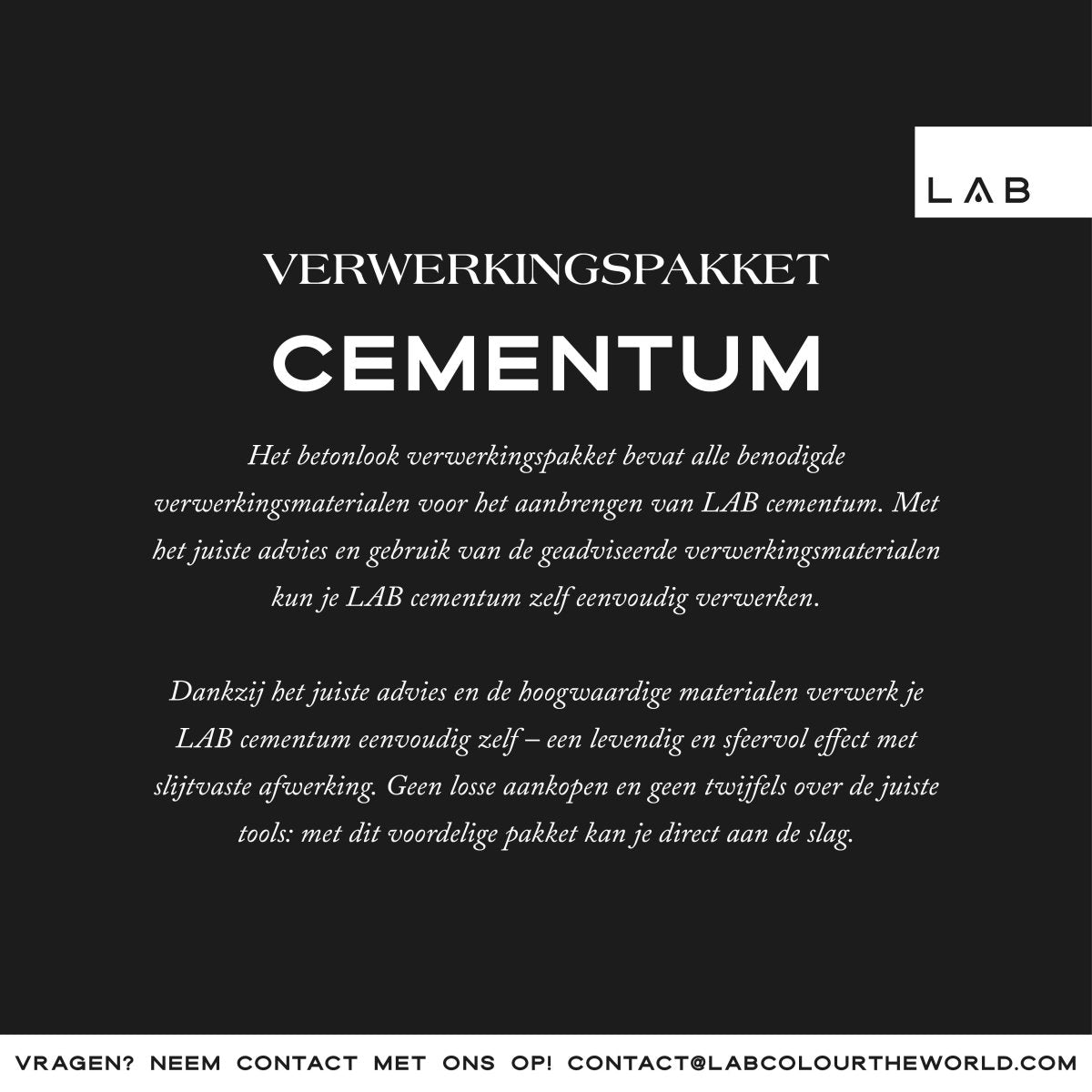 Betonlook verwerkingspakket - LAB COLOUR THE WORLD