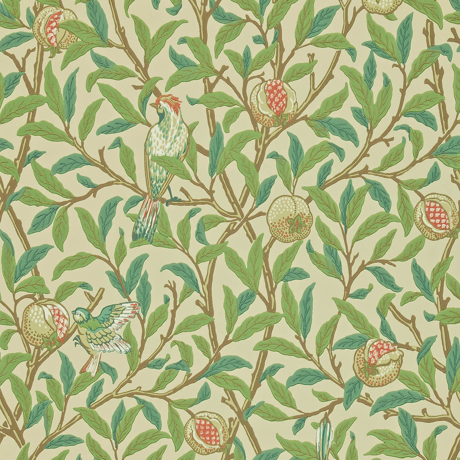 Morris & Co. Bird & Pomegranate Behang 216455 - LAB COLOUR THE WORLD