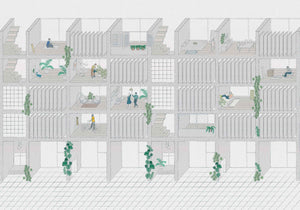 Coordonné Random Archist Campus behang 9000072 behang afbeelding 1