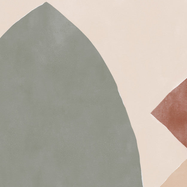 Les Dominotiers Checkmate Beige / Green / Terracota / Pink Behang DOM 701