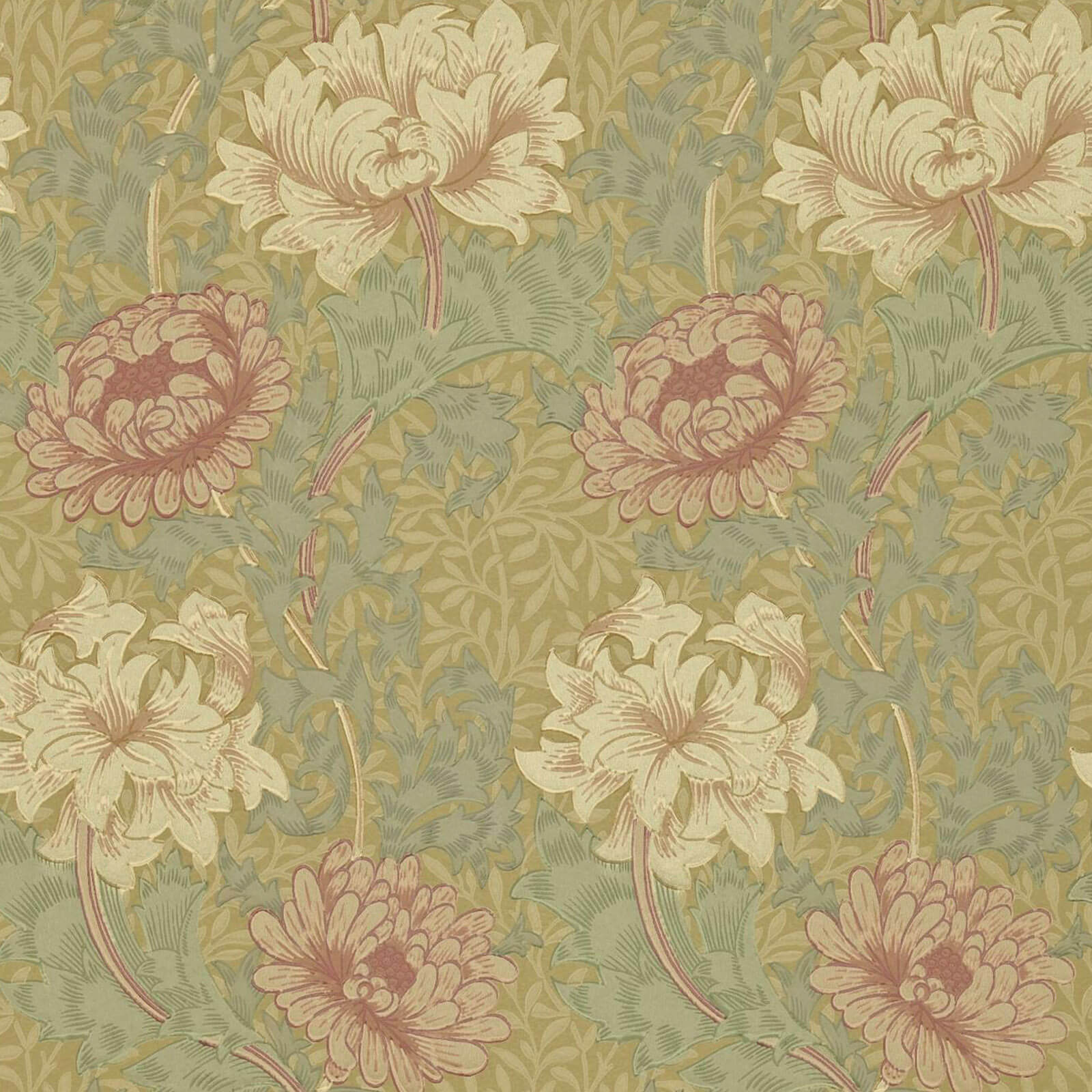 Morris & Co. Chrysanthemum Behang DGW1CY101 - LAB COLOUR THE WORLD