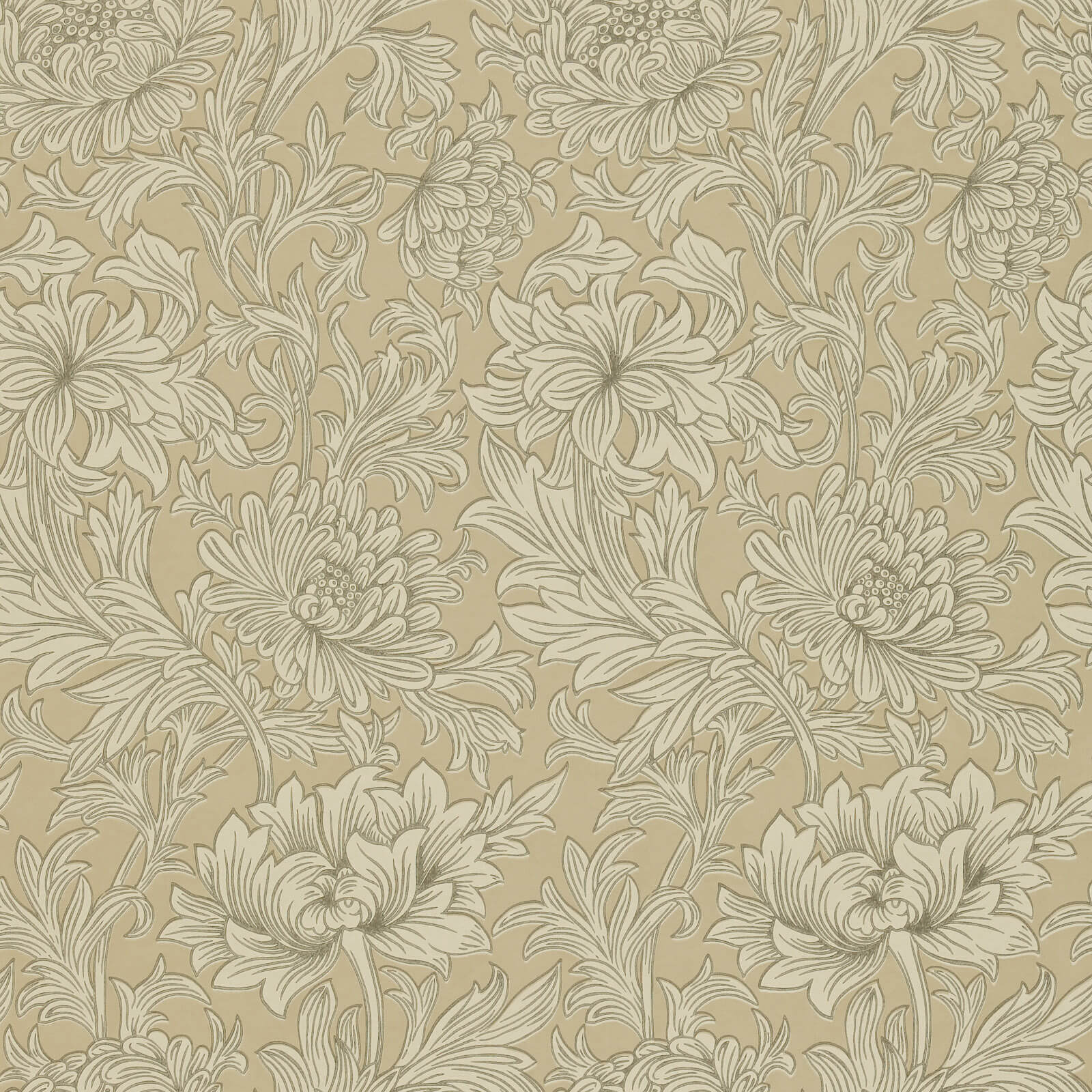 Morris & Co. Chrysanthemum Toile Behang DMOWCH103 - LAB COLOUR THE WORLD
