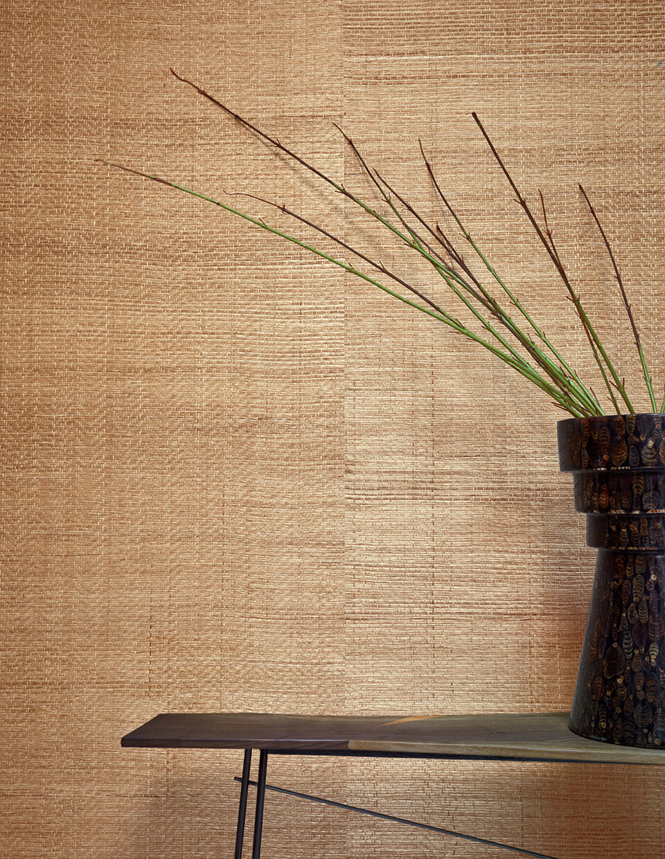 CMO Paris Abaca Herbacé Behang WAB 11 - olive