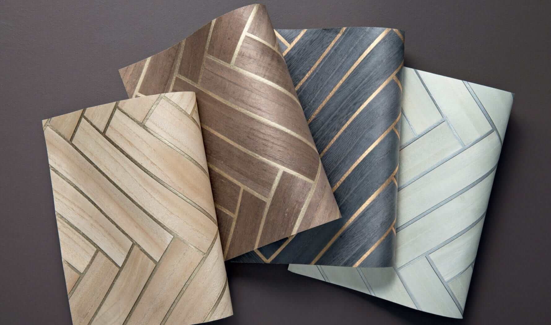 CMO Paris Bois Chevron Behang WBO 02 - Blond Or