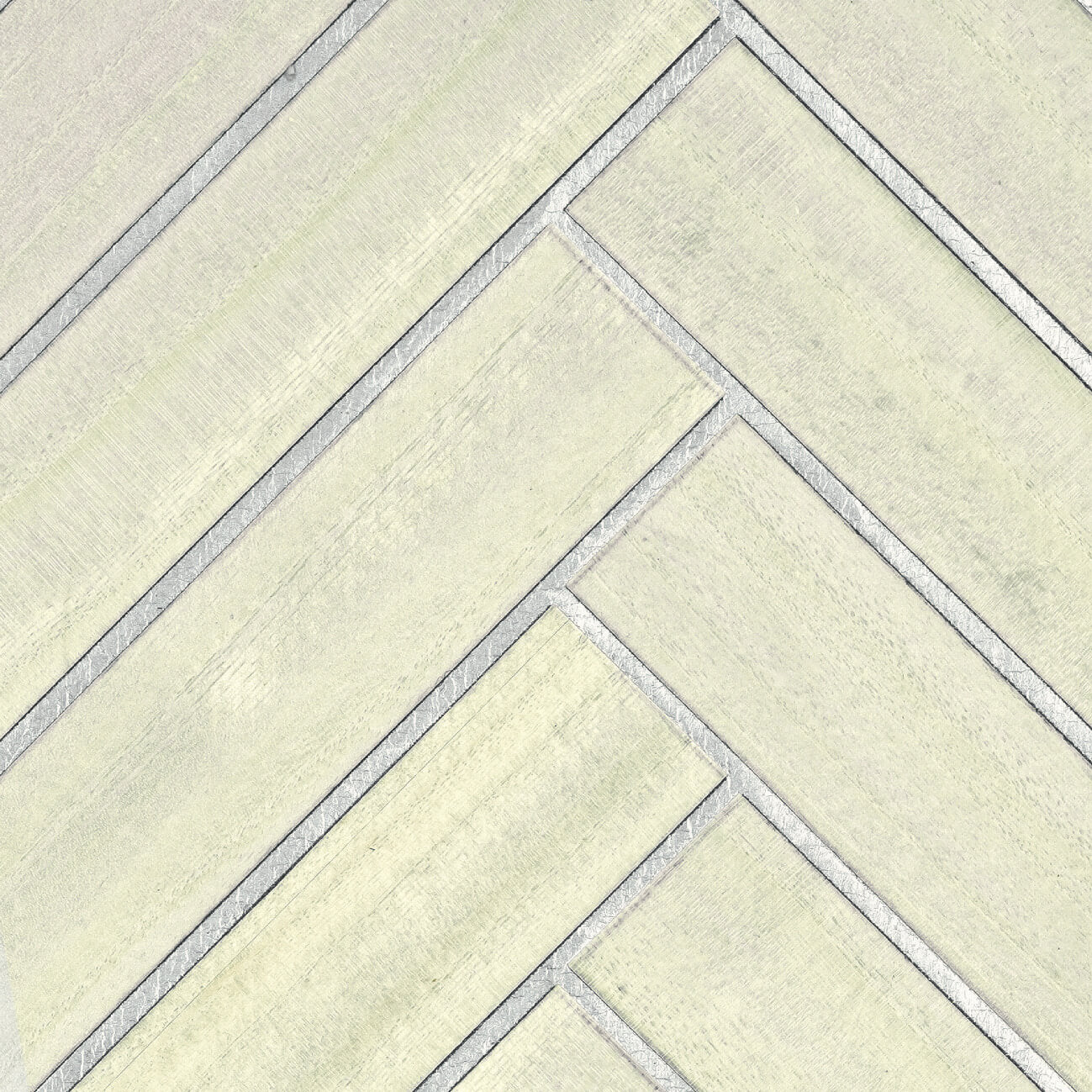 CMO Paris Bois Chevron Behang CMO WBO 02 - Blanc Argent