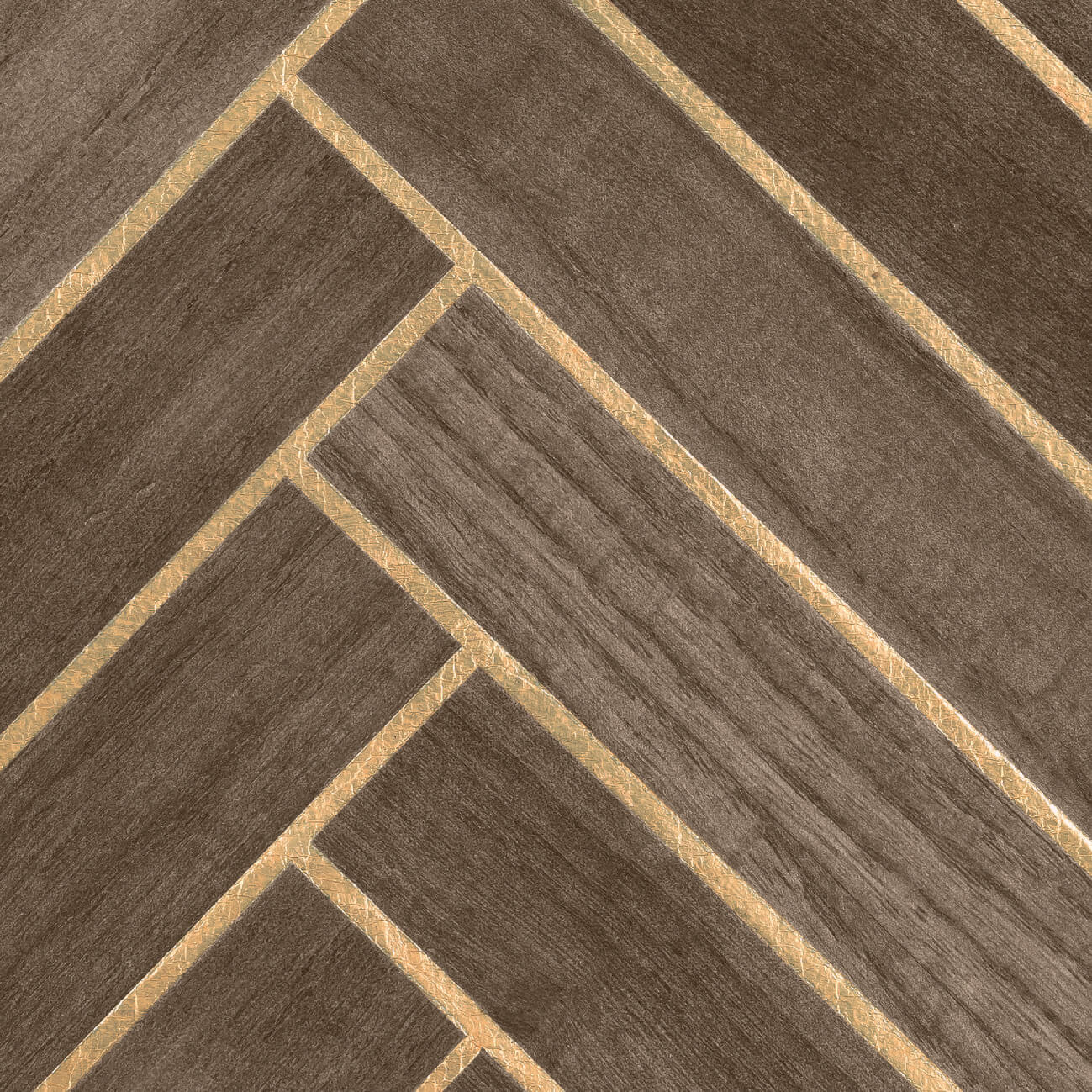 CMO Paris Bois Chevron Behang CMO WBO 02 - Tabac Or
