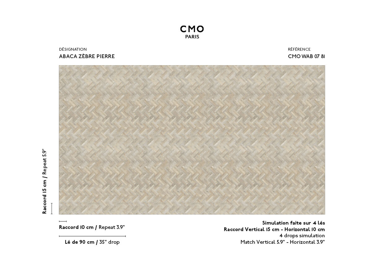 CMO Paris Abaca Zèbre Behang CMO WAB 07 - Pierre