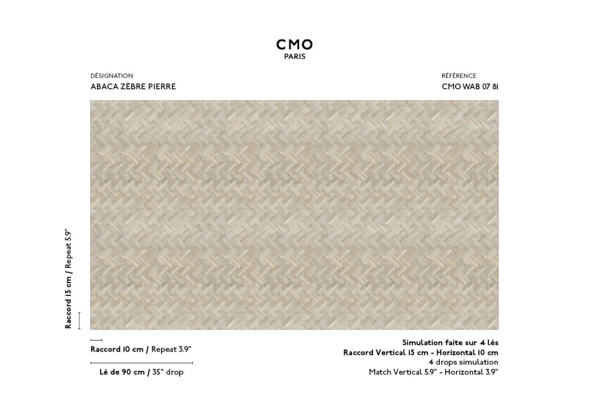 CMO Paris Abaca Zèbre Behang WAB 07 81 - Pierre - LAB COLOUR THE WORLD