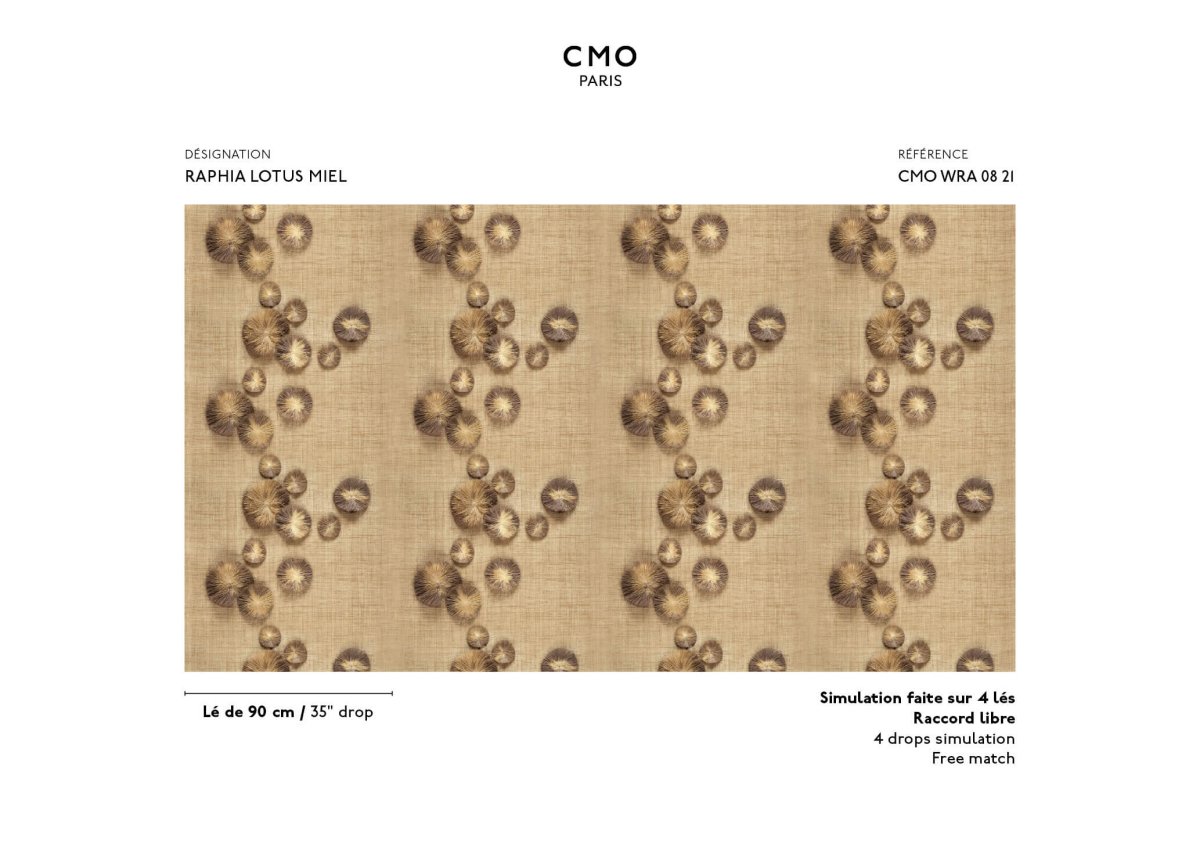 CMO Paris Raphia Lotus Behang WRA 08 21 - Miel - LAB COLOUR THE WORLD
