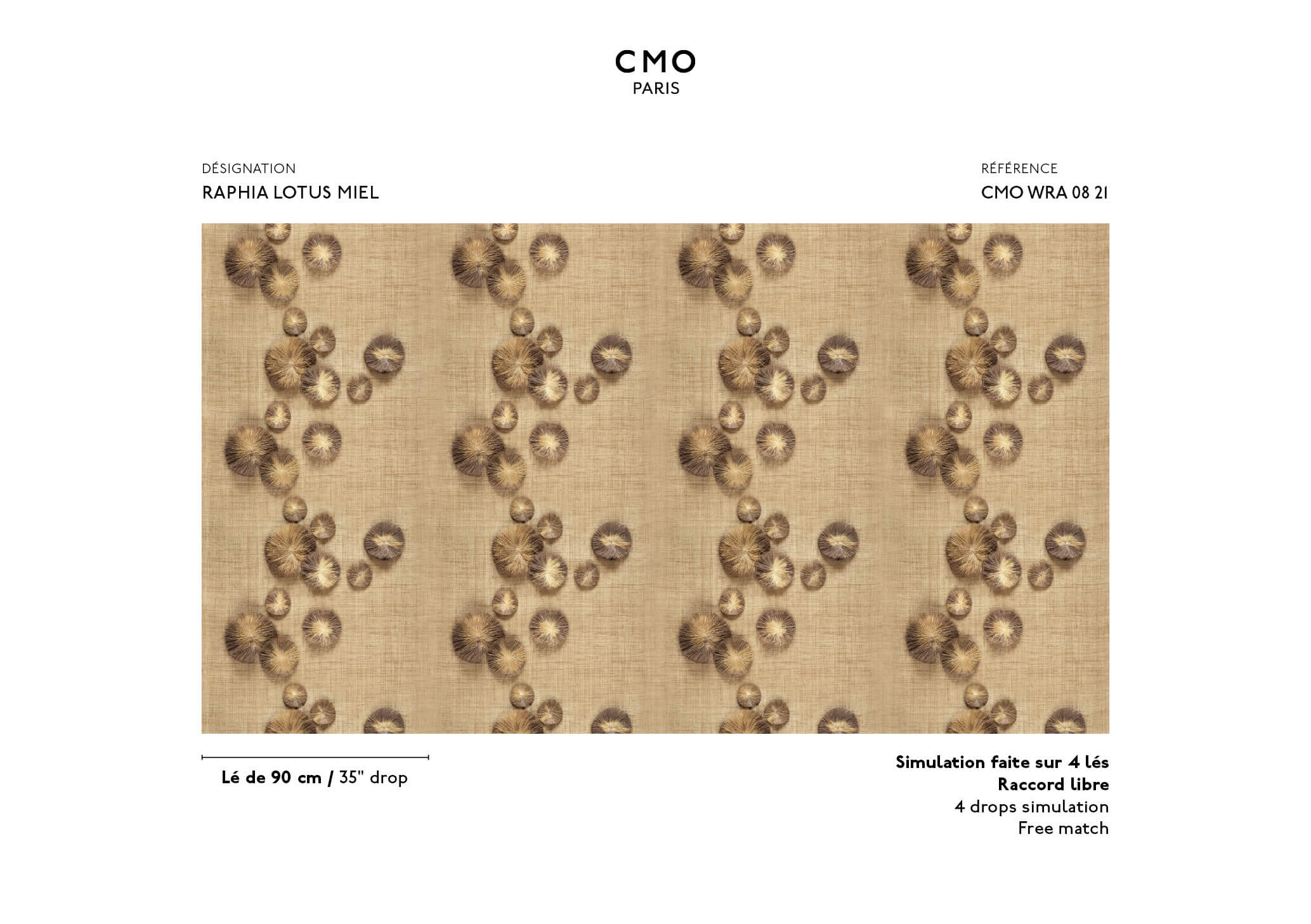 CMO Paris Raphia Lotus Behang CMO WRA 08 - Miel