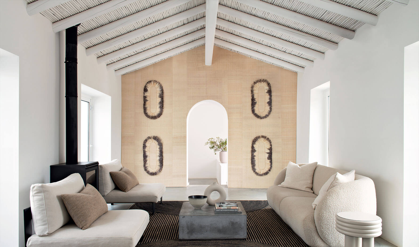 CMO Paris Raphia Totem Behang WRA 09 - Miel