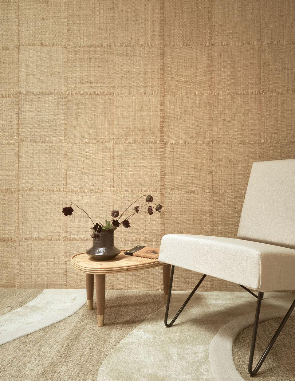 CMO Paris Raphia Cadre Behang WRA 12 - noir