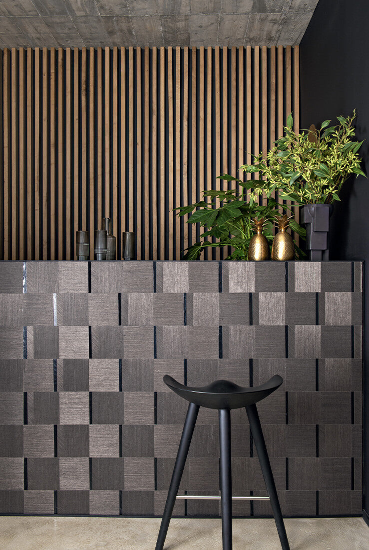 CMO Paris Sisal Carré Behang WSI 03 - Noir