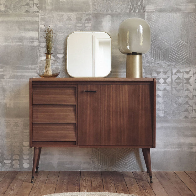 Les Dominotiers Concrete Tiles Wall Gris Behang DOM 431