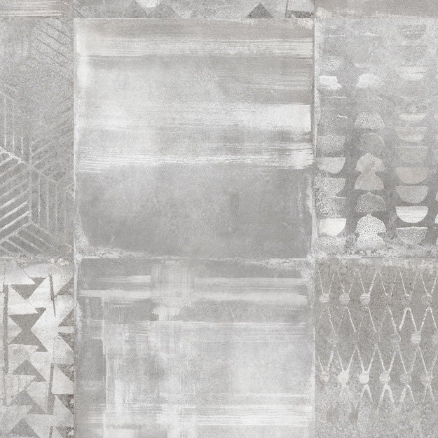 Les Dominotiers Concrete Tiles Wall Gris Behang DOM 431