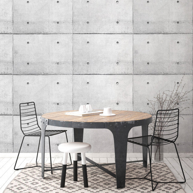 Les Dominotiers Concrete Wall Gris Behang DOM 432