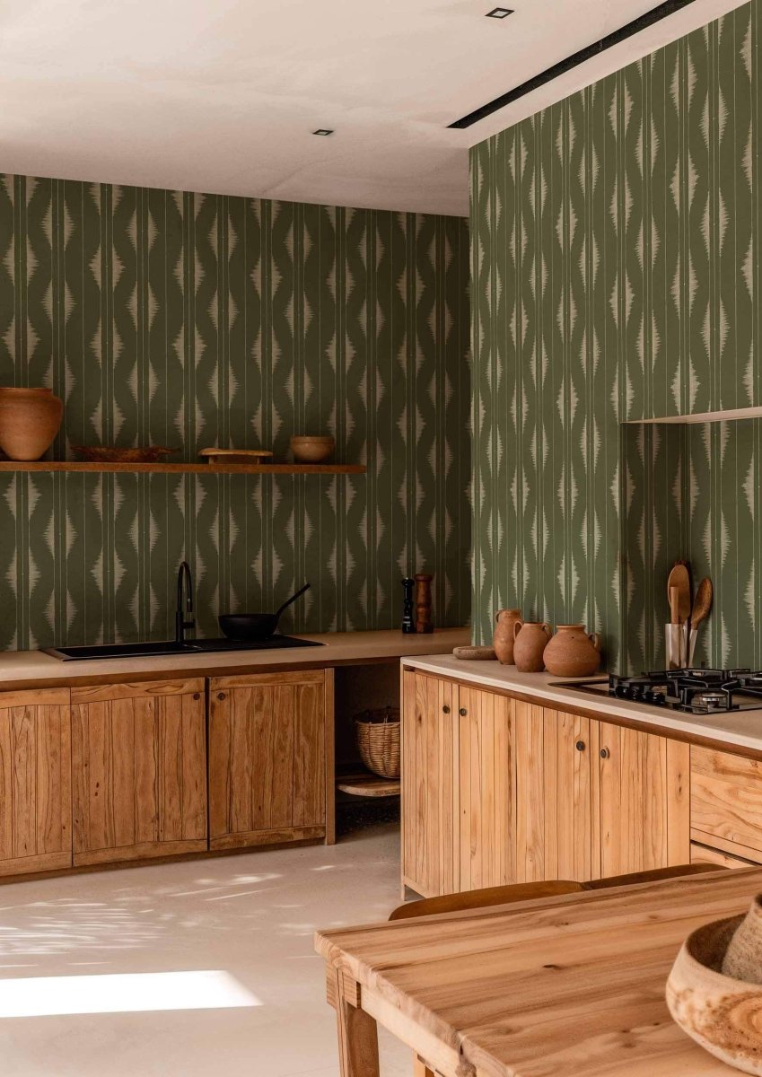 Coordonné Berber Azilal Embroidery Pistachio behang B00428 - LAB COLOUR THE WORLD