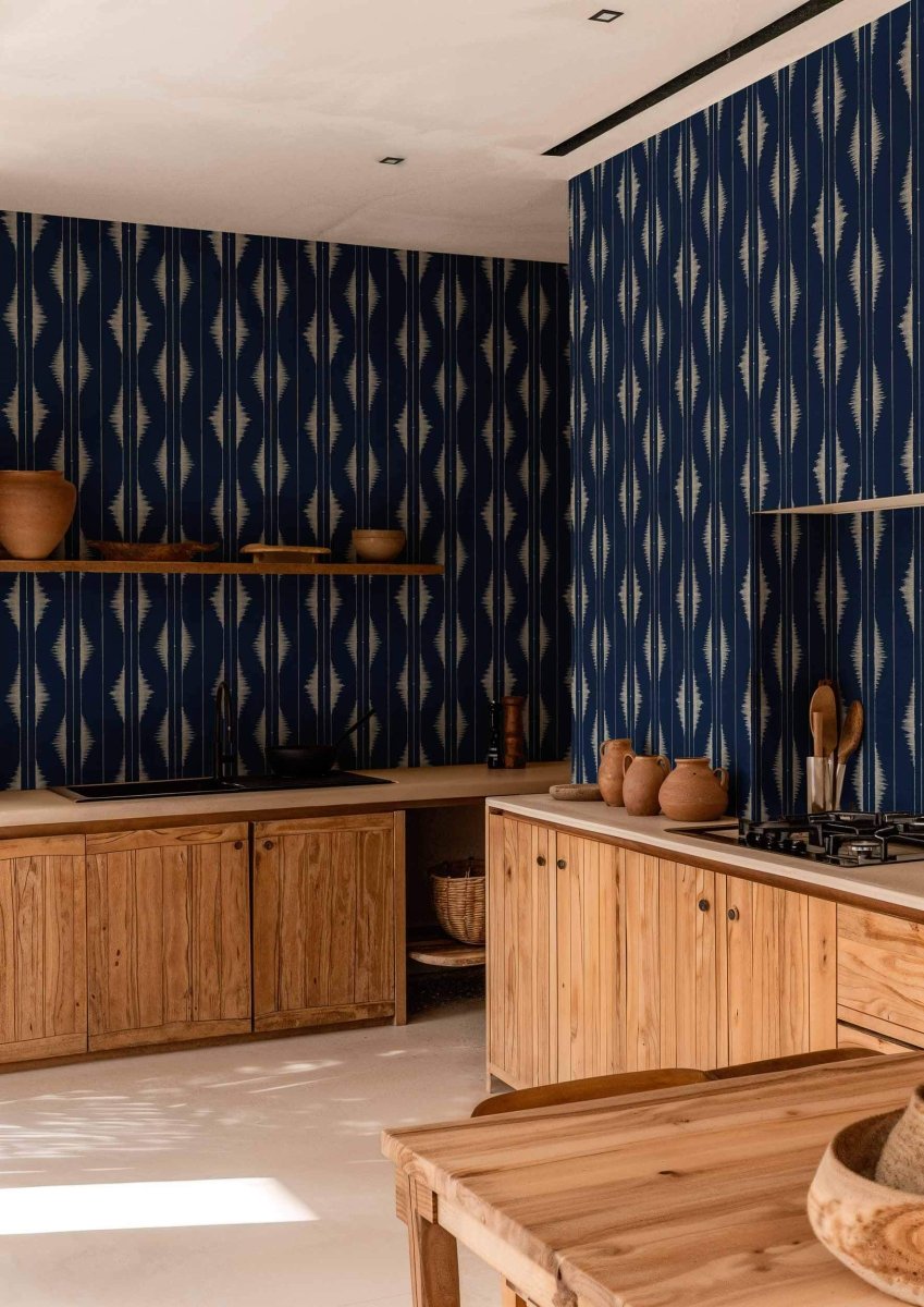 Coordonné Berber Azilal Embroidery Ultramarine behang B00426 - LAB COLOUR THE WORLD