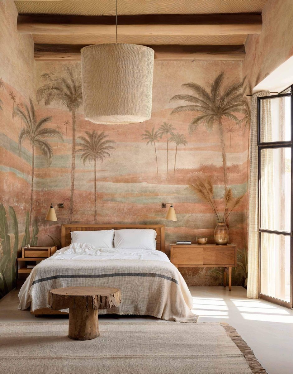 Coordonné Berber Draa Palms Rose behang B00453 - LAB COLOUR THE WORLD