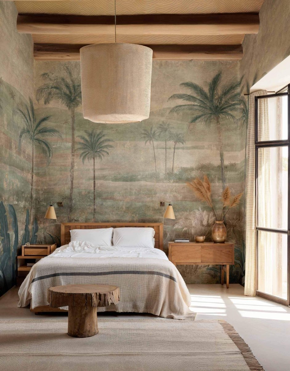 Coordonné Berber Draa Palms Sage behang B00454 - LAB COLOUR THE WORLD