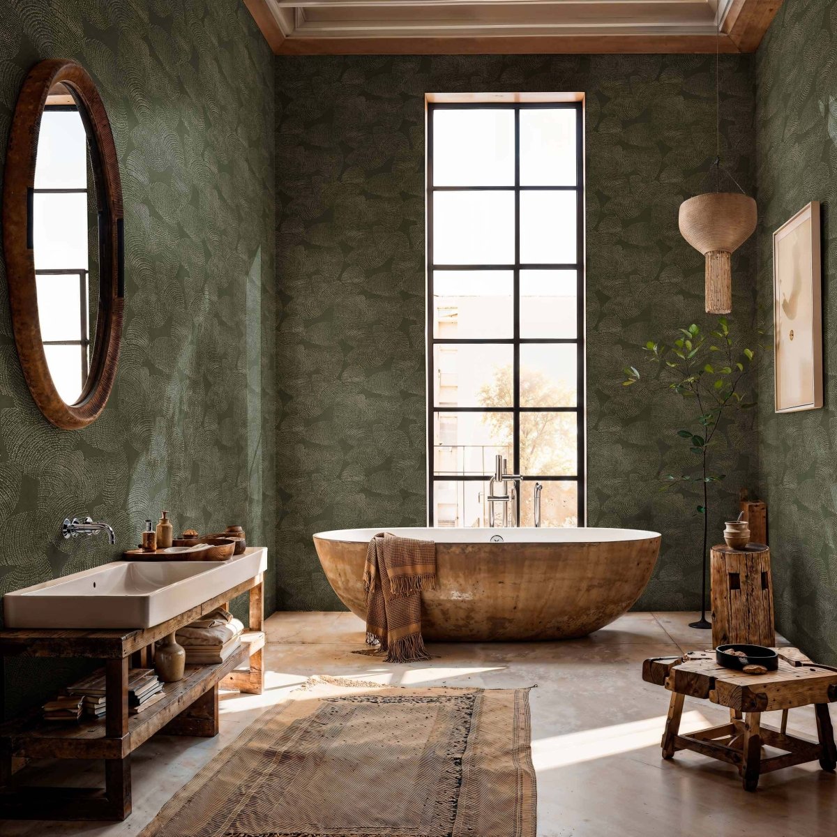 Coordonné Berber Rif Relief Sage behang B00411 - LAB COLOUR THE WORLD