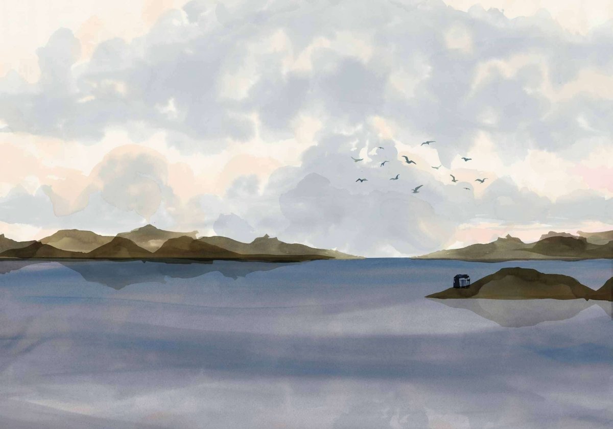 Coordonné Central Saint Martins – Rest Time Dungeness view Blue behang A00931 - LAB COLOUR THE WORLD