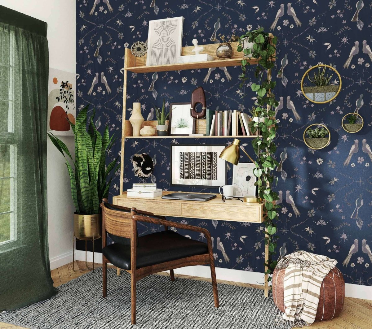 Coordonné Central Saint Martins – Rest Time Metaphoric birds Blue behang A00929 - LAB COLOUR THE WORLD