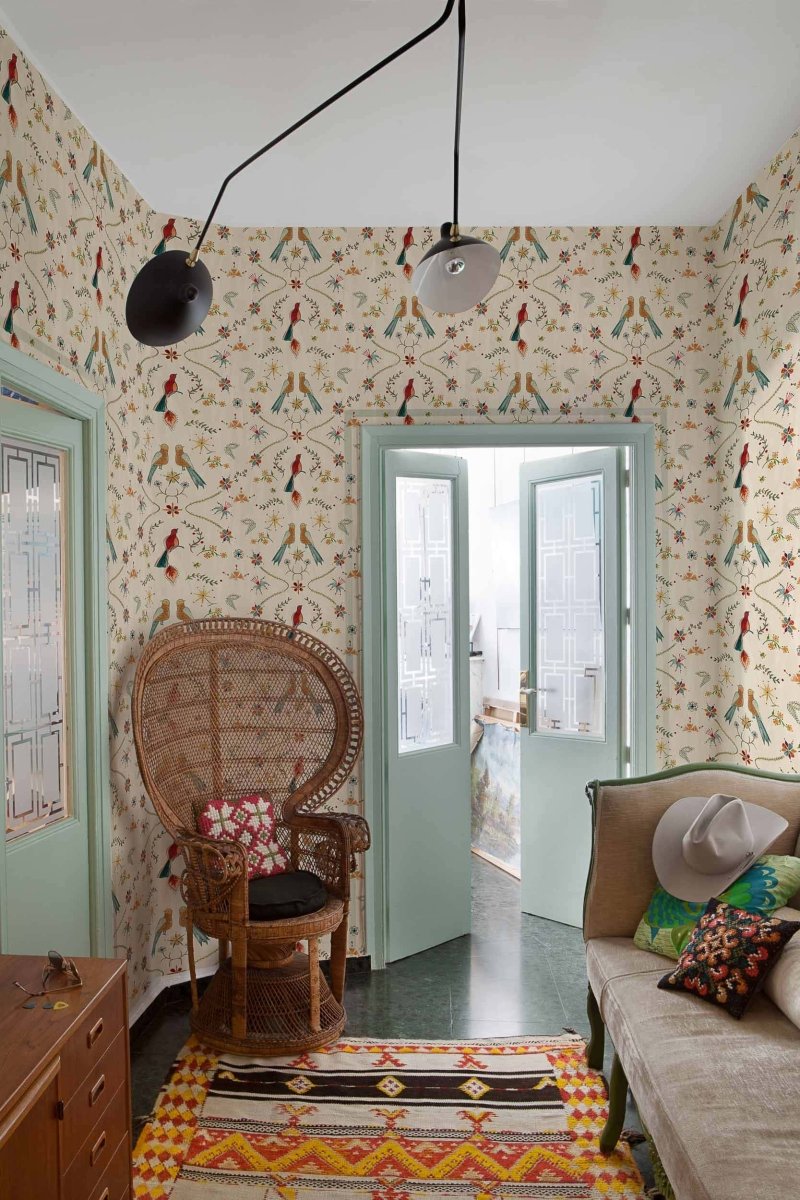 Coordonné Central Saint Martins – Rest Time Metaphoric birds Fawn behang A00927 - LAB COLOUR THE WORLD