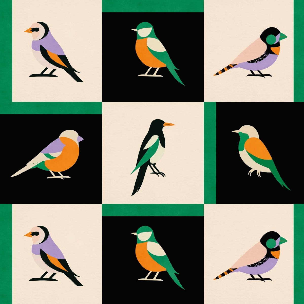Coordonné Coco Dávez Colortherapills Like a Bird behang C00133 - LAB COLOUR THE WORLD