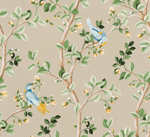 Coordonné Forbidden City Birds Prosperity Papyrus behang B00119 - LAB COLOUR THE WORLD
