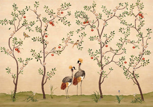 Coordonné Forbidden City Crowned Crane Nacre behang B00164 - LAB COLOUR THE WORLD