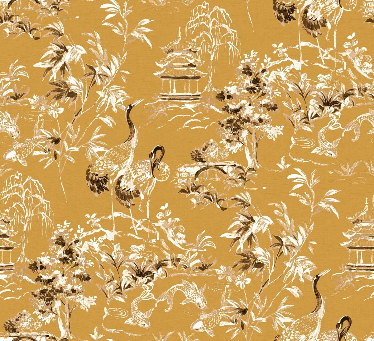 Coordonné Forbidden City Ming Pagoda Amber behang B00144 - LAB COLOUR THE WORLD