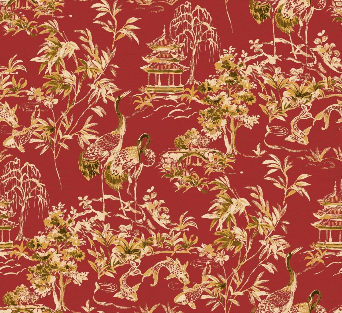 Coordonné Forbidden City Ming Pagoda Ruby behang B00143 - LAB COLOUR THE WORLD