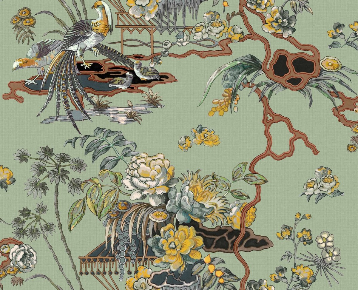 Coordonné Forbidden City Sacred Pheasants behang B00115 - LAB COLOUR THE WORLD